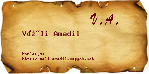 Váli Amadil névjegykártya
